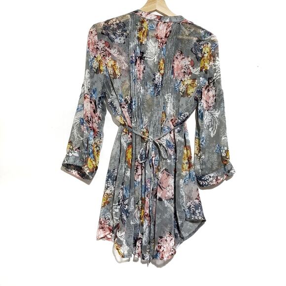 American Rag | Floral Semi Sheer Tie Waist Tunic - Picture 4 of 5